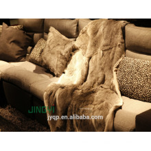 Fruffy high quality luxurious rabbit fur throw large blanket